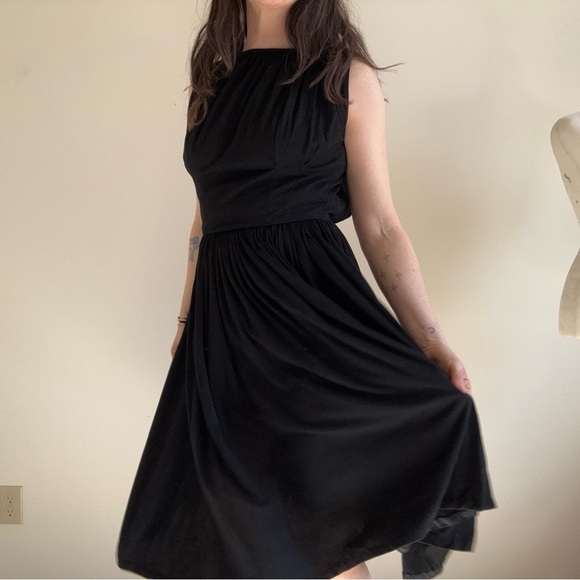 Vintage Minx Modes Black Dress 50s 60s - Picture 2 of 11